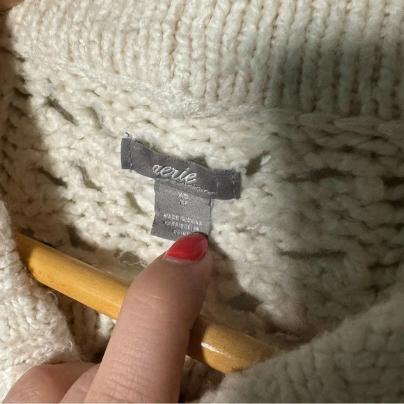 Aerie cream chunky knit sweater XS oversized - Picture 5 of 5